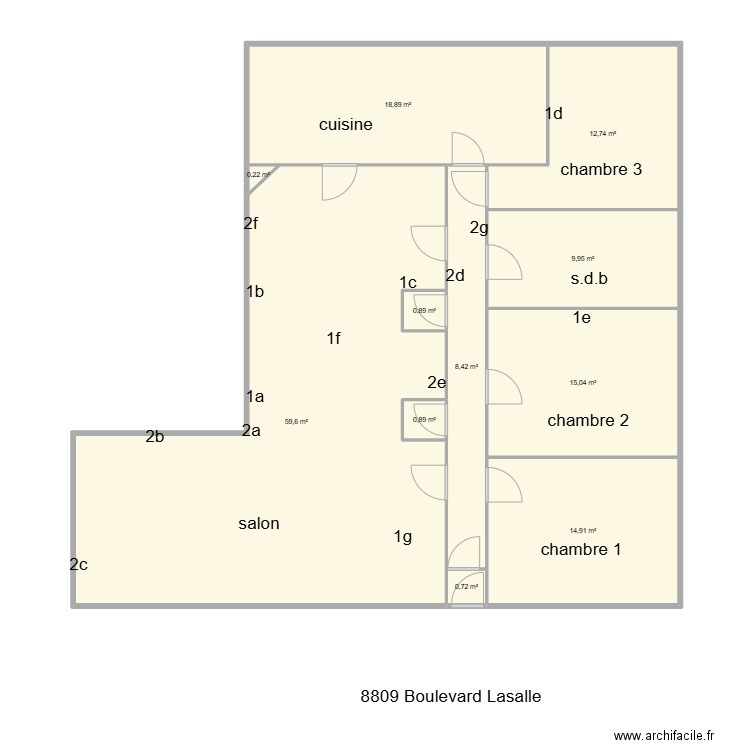 caract 8809 Lasalle. Plan de 11 pièces et 142 m2