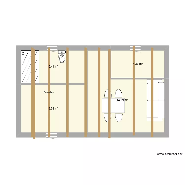 studio jardin. Plan de 