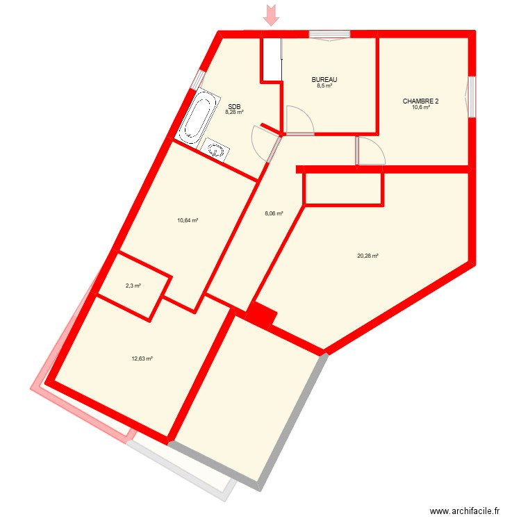 BI28855 -. Plan de 22 pièces et 190 m2