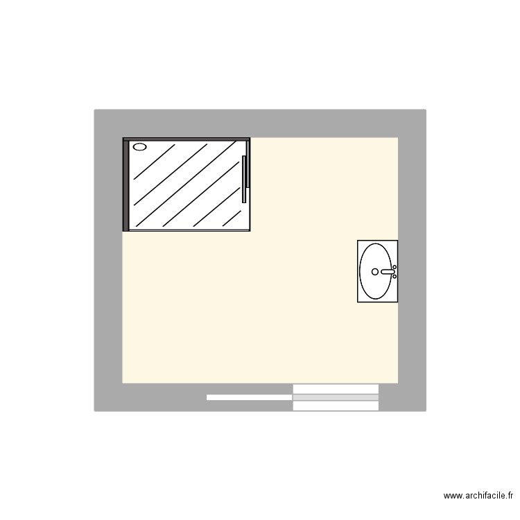 CHANTEGREIL SDB rénovée. Plan de 1 pièce et 6 m2
