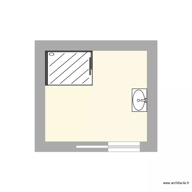 CHANTEGREIL SDB r&eacute;nov&eacute;e. Plan de 