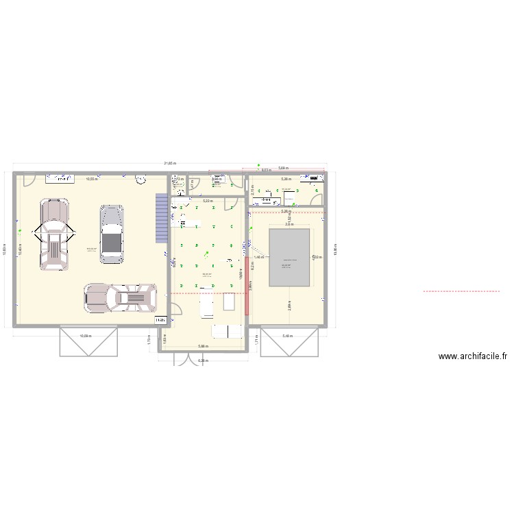 Electricité RDC. Plan de 6 pièces et 229 m2