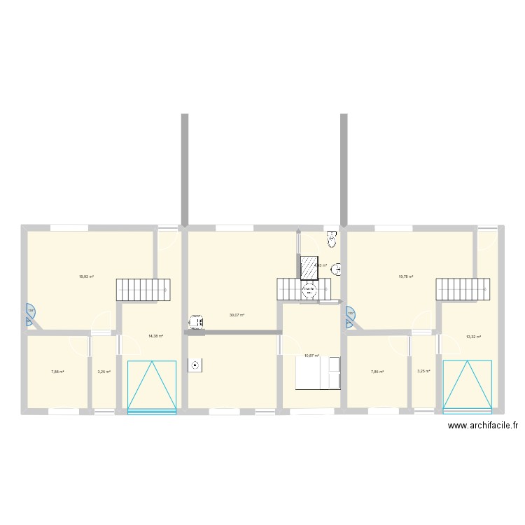 VIEUX a renover. Plan de 34 pièces et 415 m2