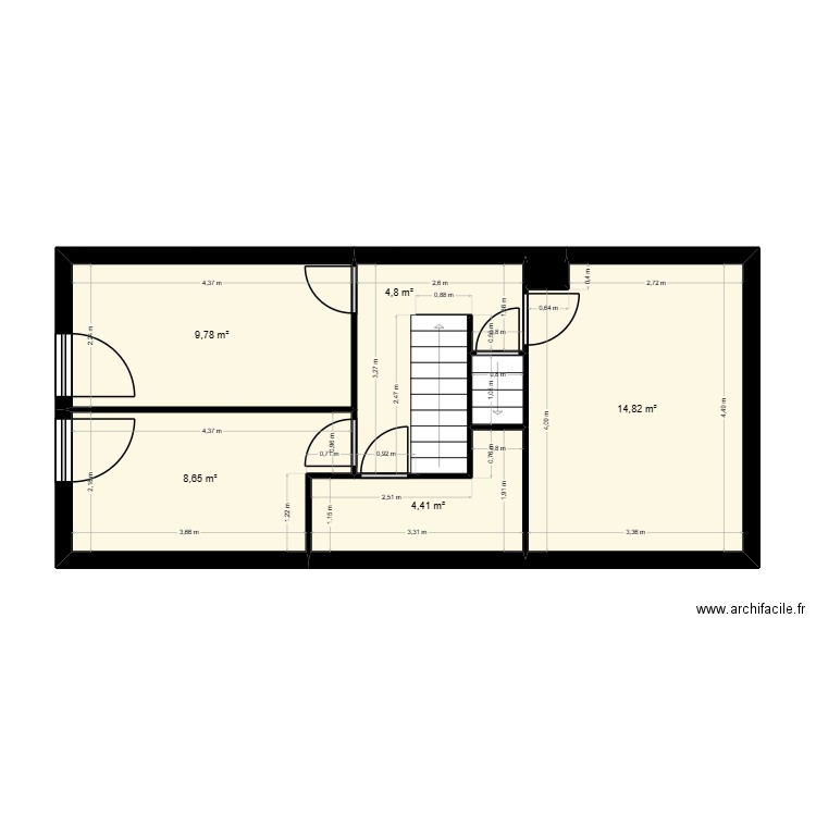 PLAN 2ème ETAGE - SONNEVILLE. Plan de 8 pièces et 45 m2