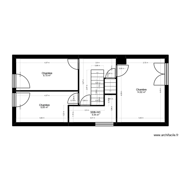 PLAN 2&egrave;me ETAGE - SONNEVILLE. Plan de 0 pièce et 0 m2