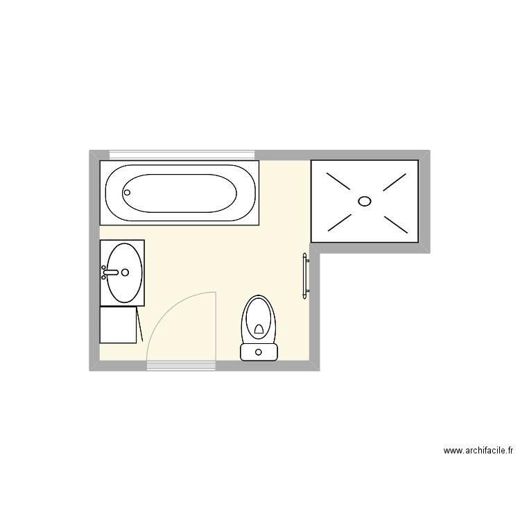 Dorckel. Plan de 1 pièce et 6 m2