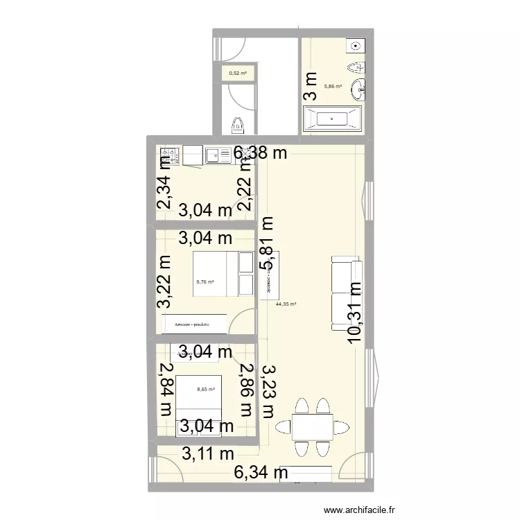 Prupia. Plan de 5 et 69 m² Prupia. Plan de 5 et 69 m²
