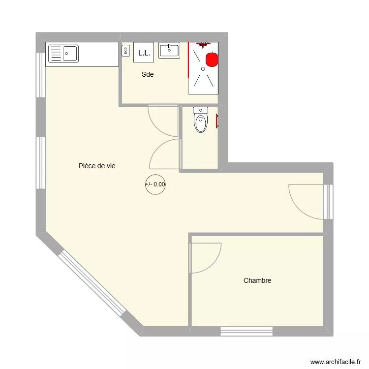 SDE. Plan de 3  et 42 m²