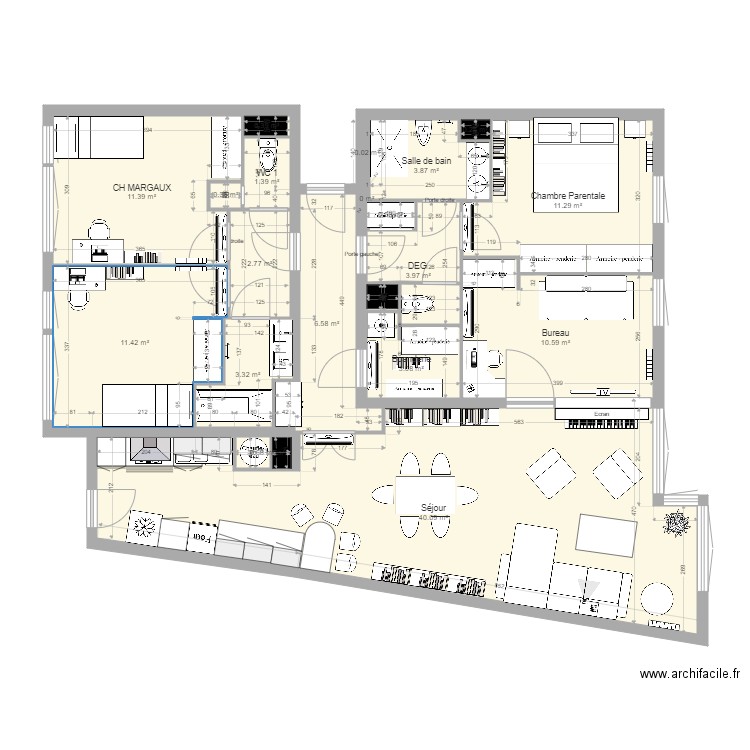plan APRES Gutenberg mod jp. Plan de 19 pièces et 112 m2