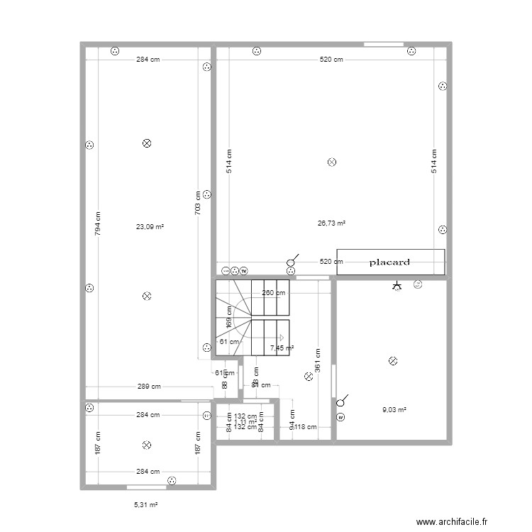 Maison Hayet . Plan de 6 pièces et 73 m2