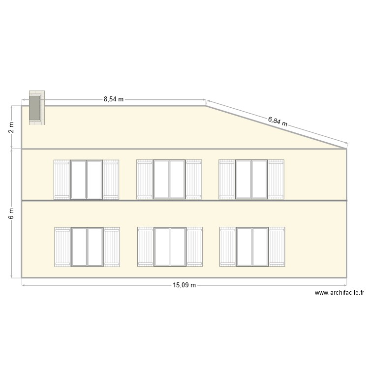 Berron Régine - ITE. Plan de 2 pièces et 113 m2