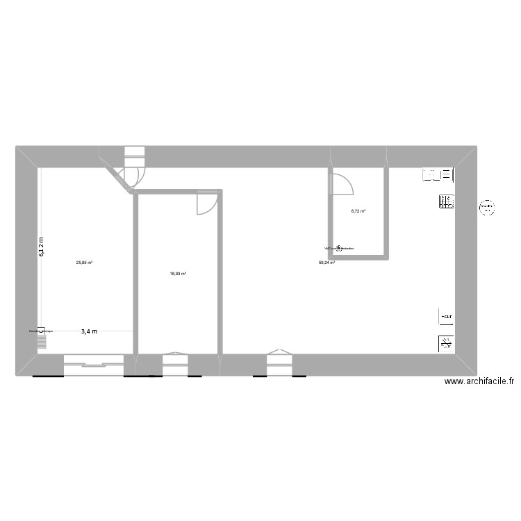 maison. Plan de 4 pièces et 111 m2