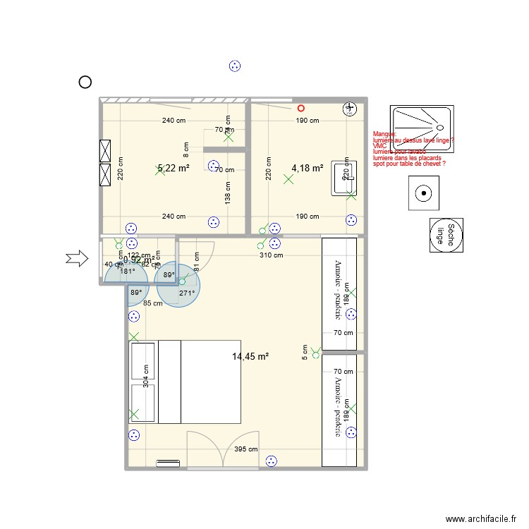 Chambre v4 101223. Plan de 4 pièces et 25 m2