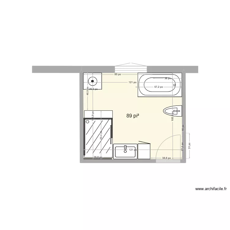salle de bainR&eacute;am&eacute;magement. Plan de 
