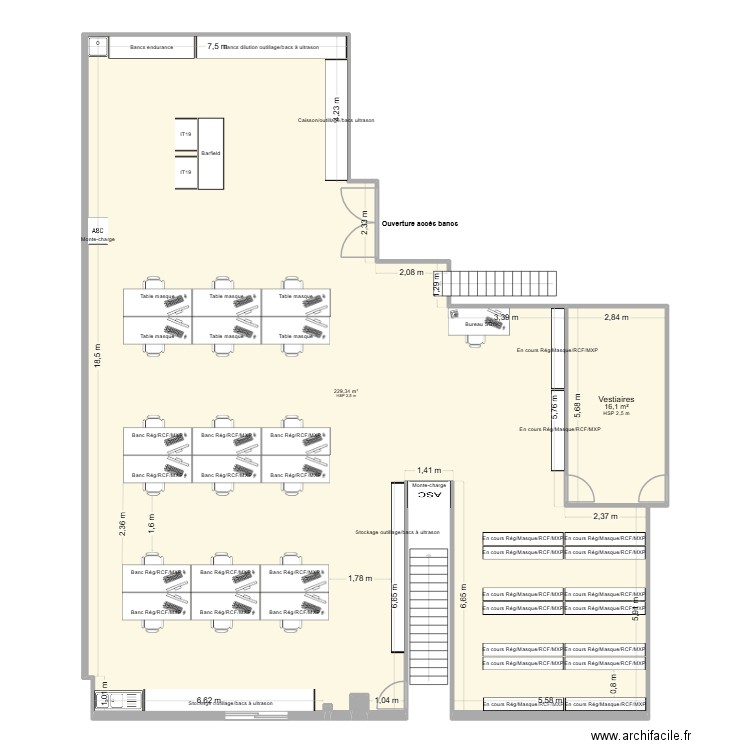 Projection seule O2 partagé - Tony. Plan de 4 pièces et 246 m2