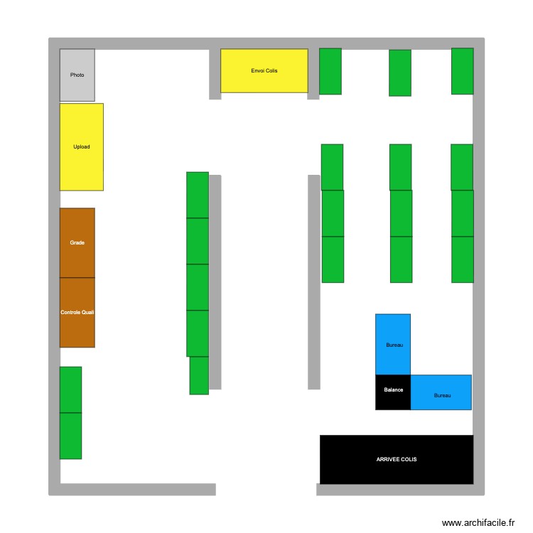 Amenagement Zone Stock Ecommerce. Plan de 0 pièce et 0 m2 Amenagement Zone Stock Ecommerce. Plan de 0 pièce et 0 m2