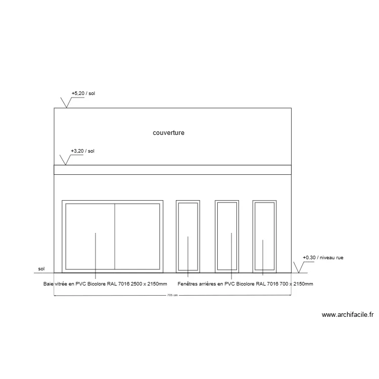 plan maison arri&egrave;re. Plan de 