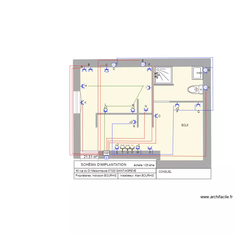 STUDIO ELEC LIGNES DEDIEES. Plan de 