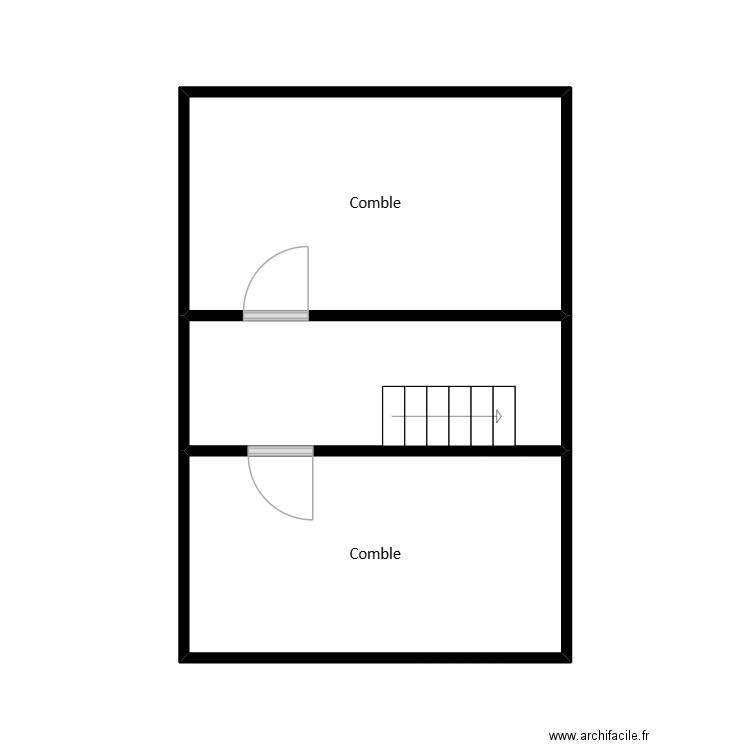 vic combles. Plan de 3 pièces et 24 m2