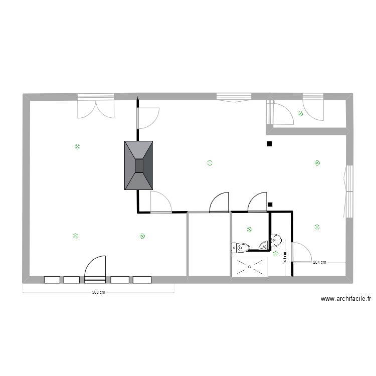 RDC CASTETS1. Plan de 4 pièces et 81 m2