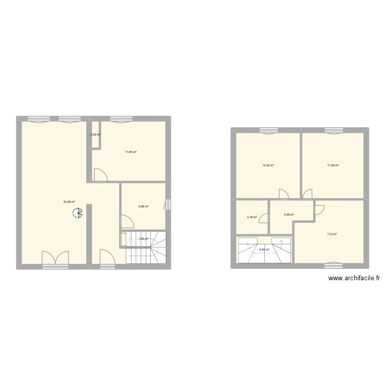 BAHAR. Plan de 11 pièces et 102 m2
