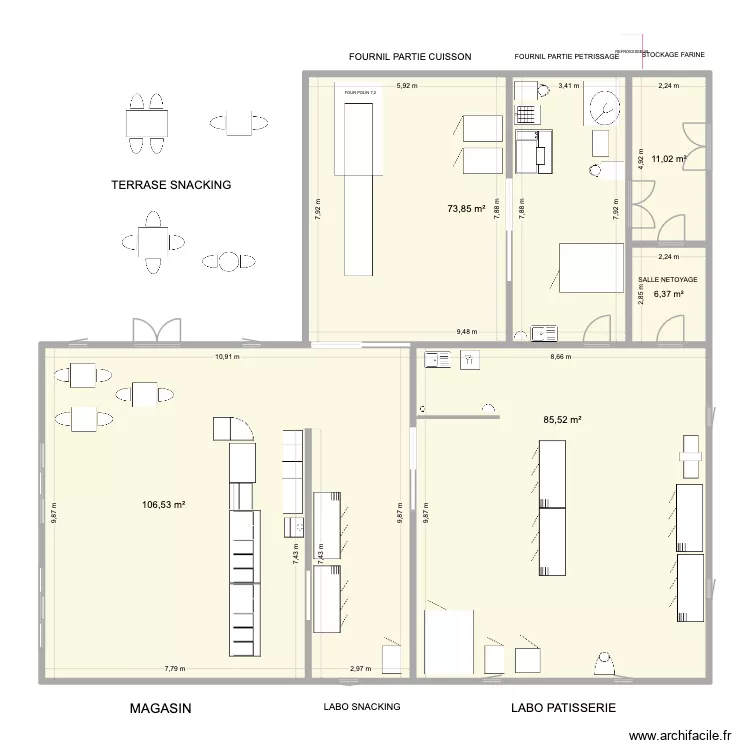 PLAN LABORATOIRE ANTIGNY. Plan de 5  et 283 m²