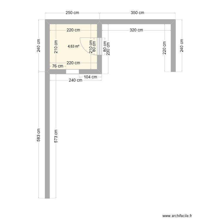 pool house. Plan de 1 pièce et 5 m2