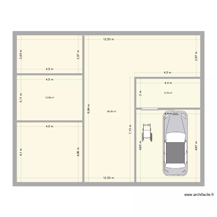PLAN MAISON. Plan de 3 et 122 m² PLAN MAISON. Plan de 3 et 122 m²