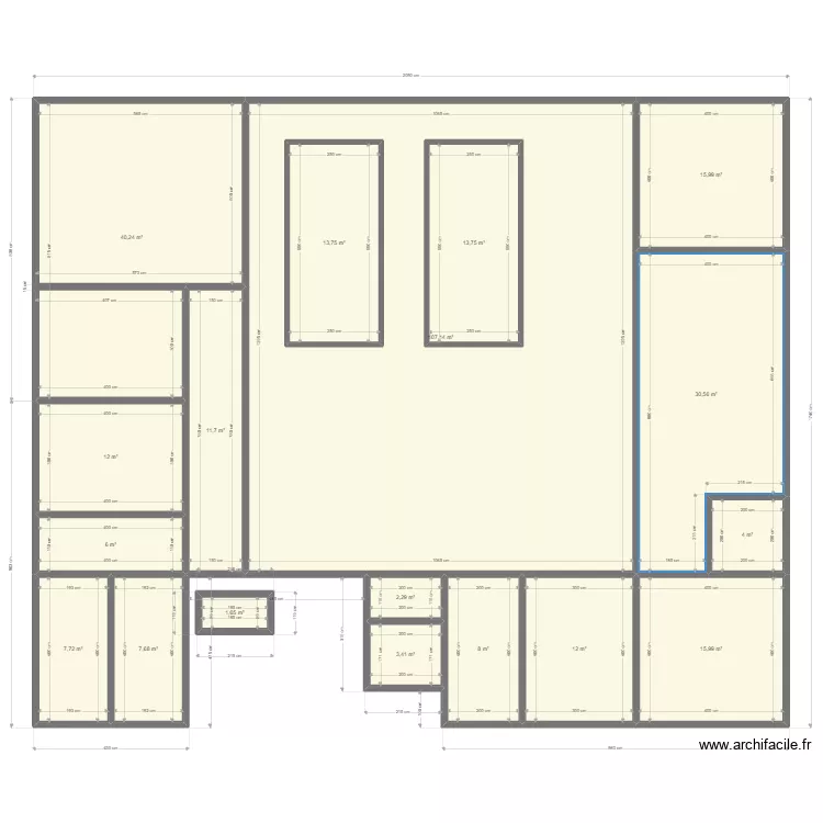 PLAN DE USINE CRABE VIVANTE. Plan de 18  et 345 m²