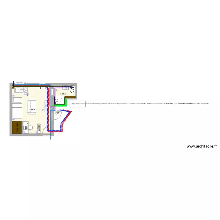 Appart. Plan de 2 Pièces et 19 m² Appart. Plan de 2 Pièces et 19 m²