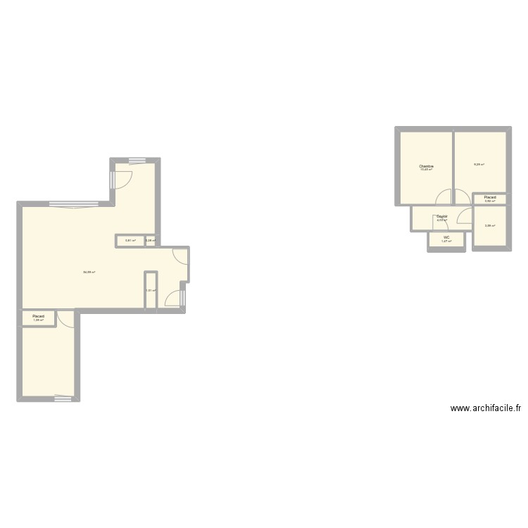 Appartement. Plan de 11 pièces et 88 m2