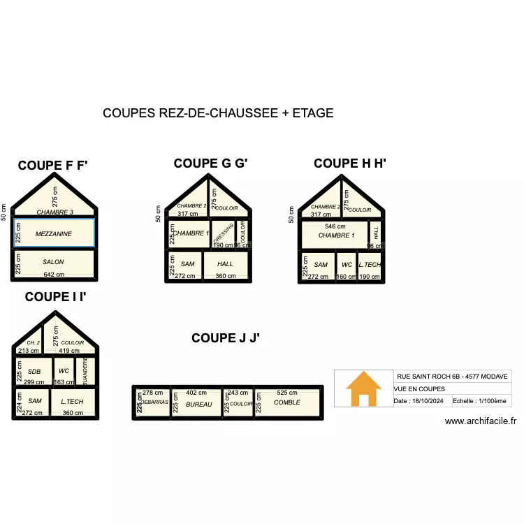 V.RADOUX - VUE EN COUPES - F..J - VER2.21. Plan de 