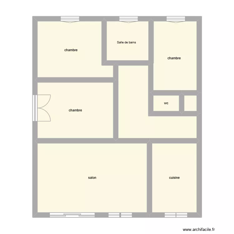 debroust &eacute;tage &eacute;tat initial. Plan de 8  et 77 m²