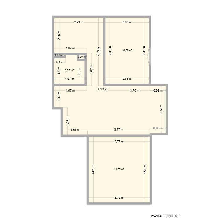 App.Estavayer. Plan de 6 pièces et 56 m2