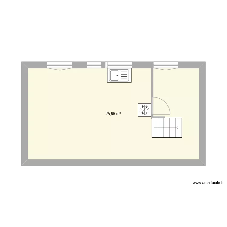 NICOLAS. Plan de 1  et 26 m²