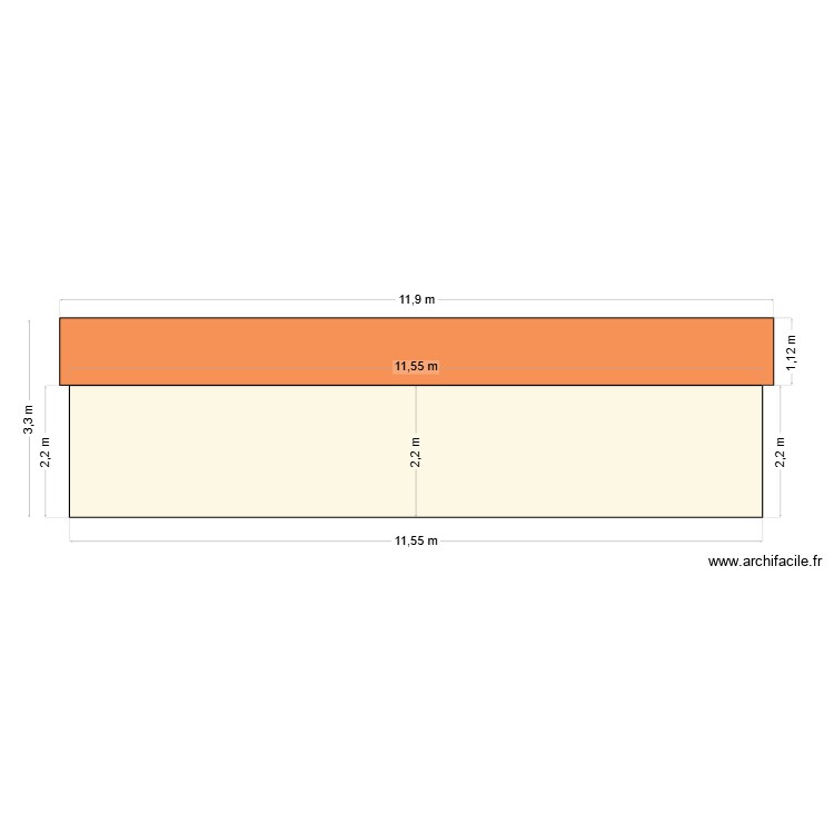 face ouest. Plan de 0 pièce et 0 m2
