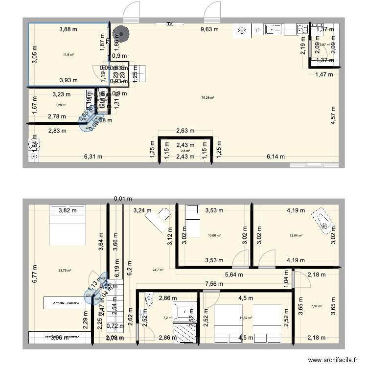 Maison. Plan de 0 pièce et 0 m2