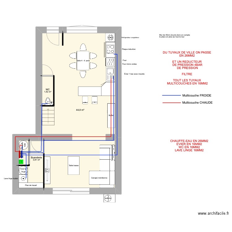 festigny VENTE RDC PLOMBERIE. Plan de 0 pièce et 0 m2