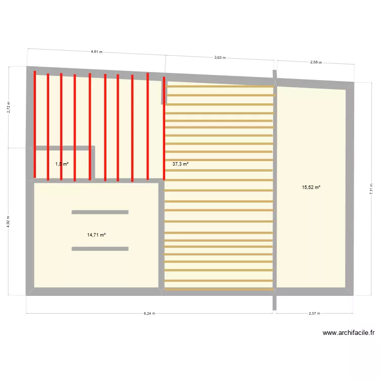 damien jupille sur meuse. Plan de 4  et 69 m²