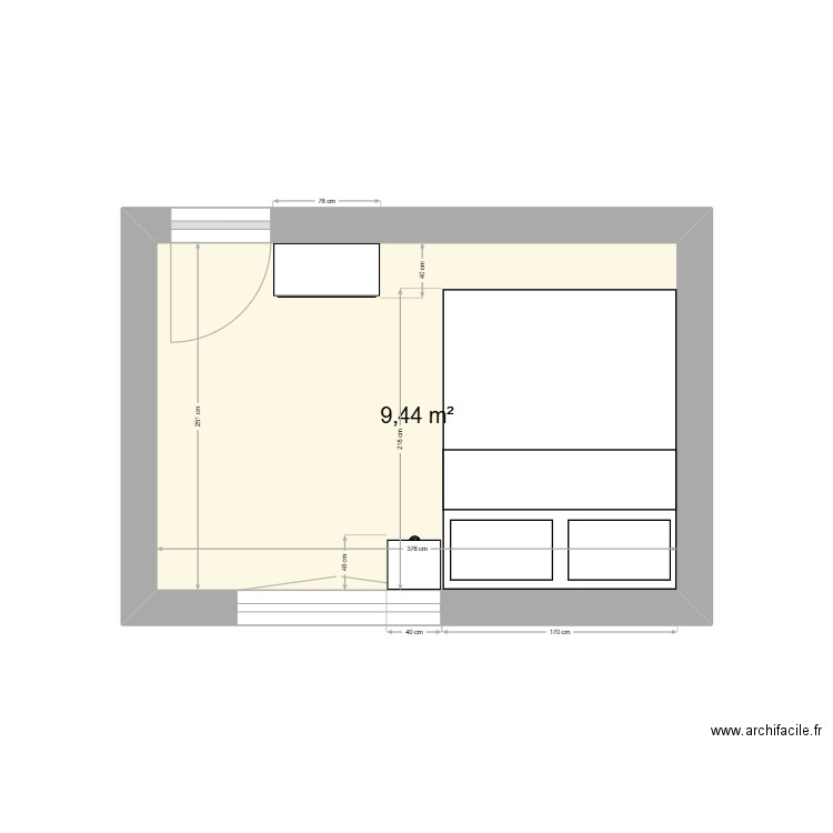 Chambre. Plan de 0 pièce et 0 m2
