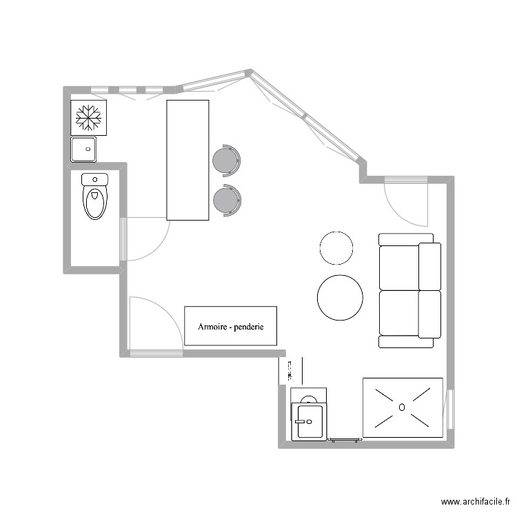 Plan Paris 9. Plan de 1 pièce et 1 m2