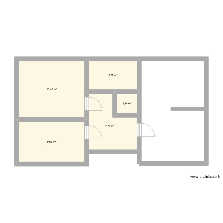 appart lanmeur nul. Plan de 5 pièces et 37 m2
