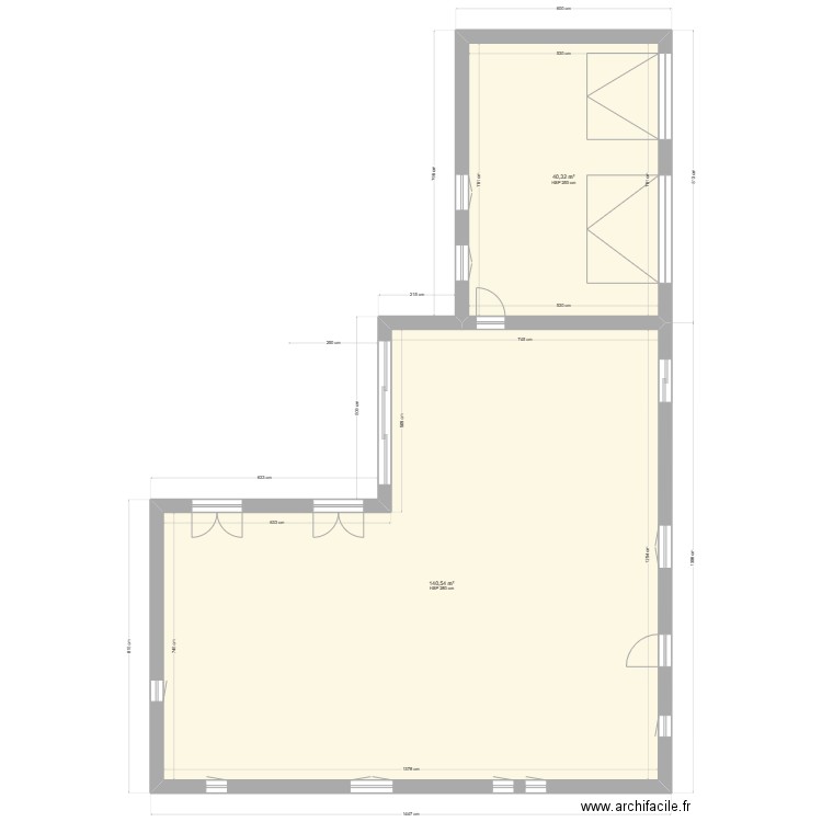 béa8. Plan de 2 pièces et 181 m2