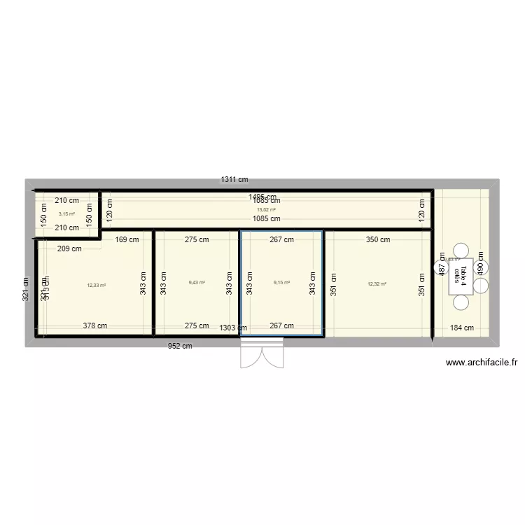 Bureaux sainte gemmes. Plan de 