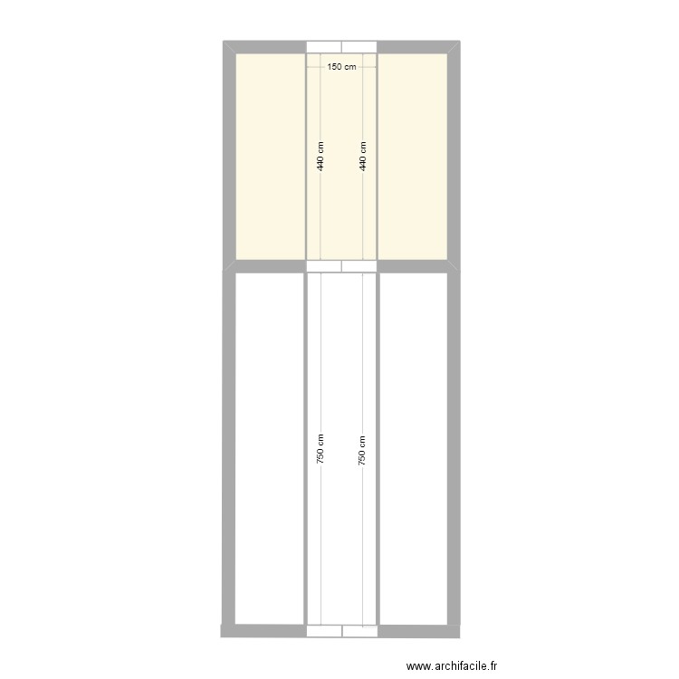 Salle Colbert 1. Plan de 3 pièces et 20 m2