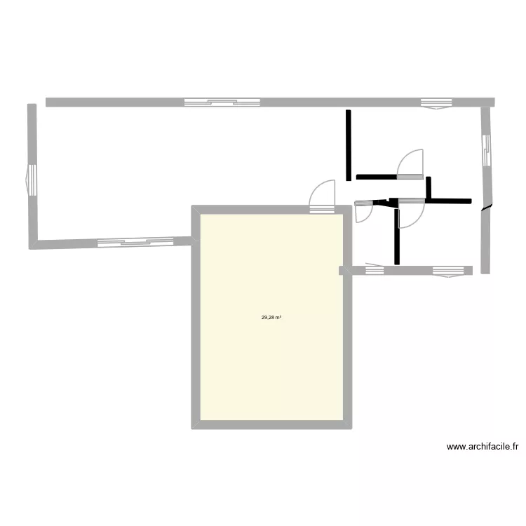 Bergerie. Plan de 1  et 29 m²