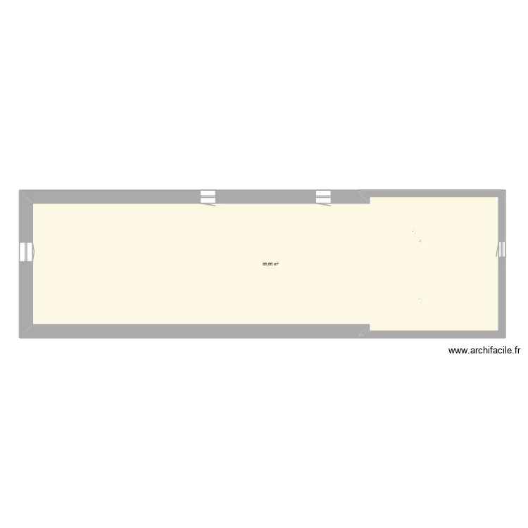 Balansun Etage. Plan de 1  et 87 m²