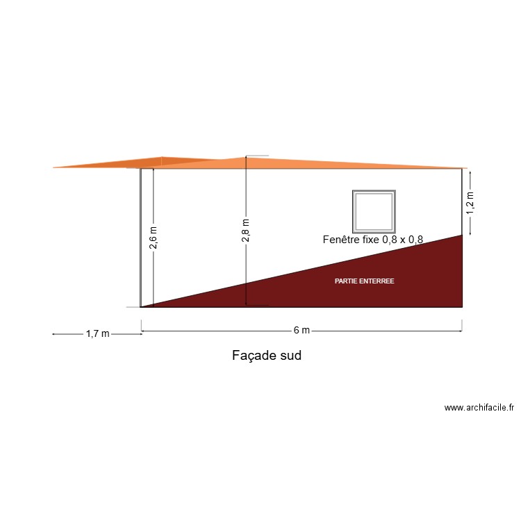 FACADE SUD. Plan de 0 pièce et 0 m2
