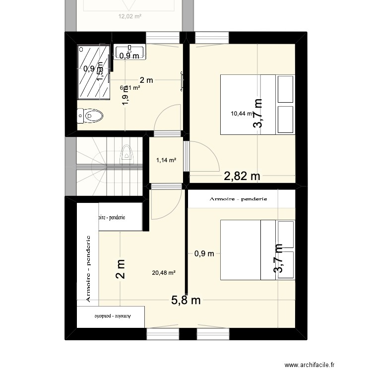 URRUGNE. Plan de 7 pièces et 89 m2