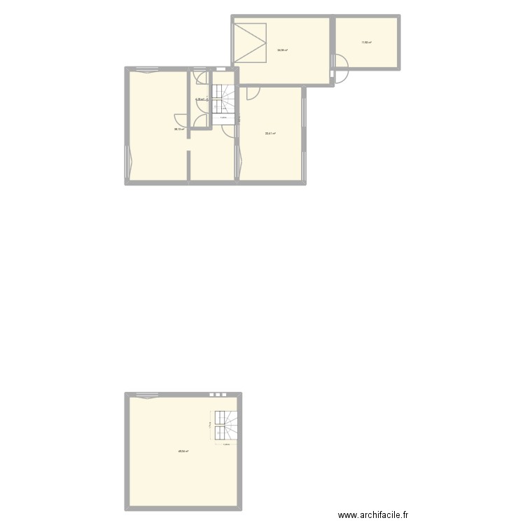 119 existant. Plan de 6 pièces et 146 m2